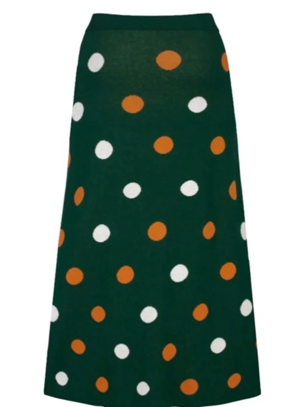 Green Two-Piece Knit Set with Fox Patch and Polka Dots - Picture 4 of 7